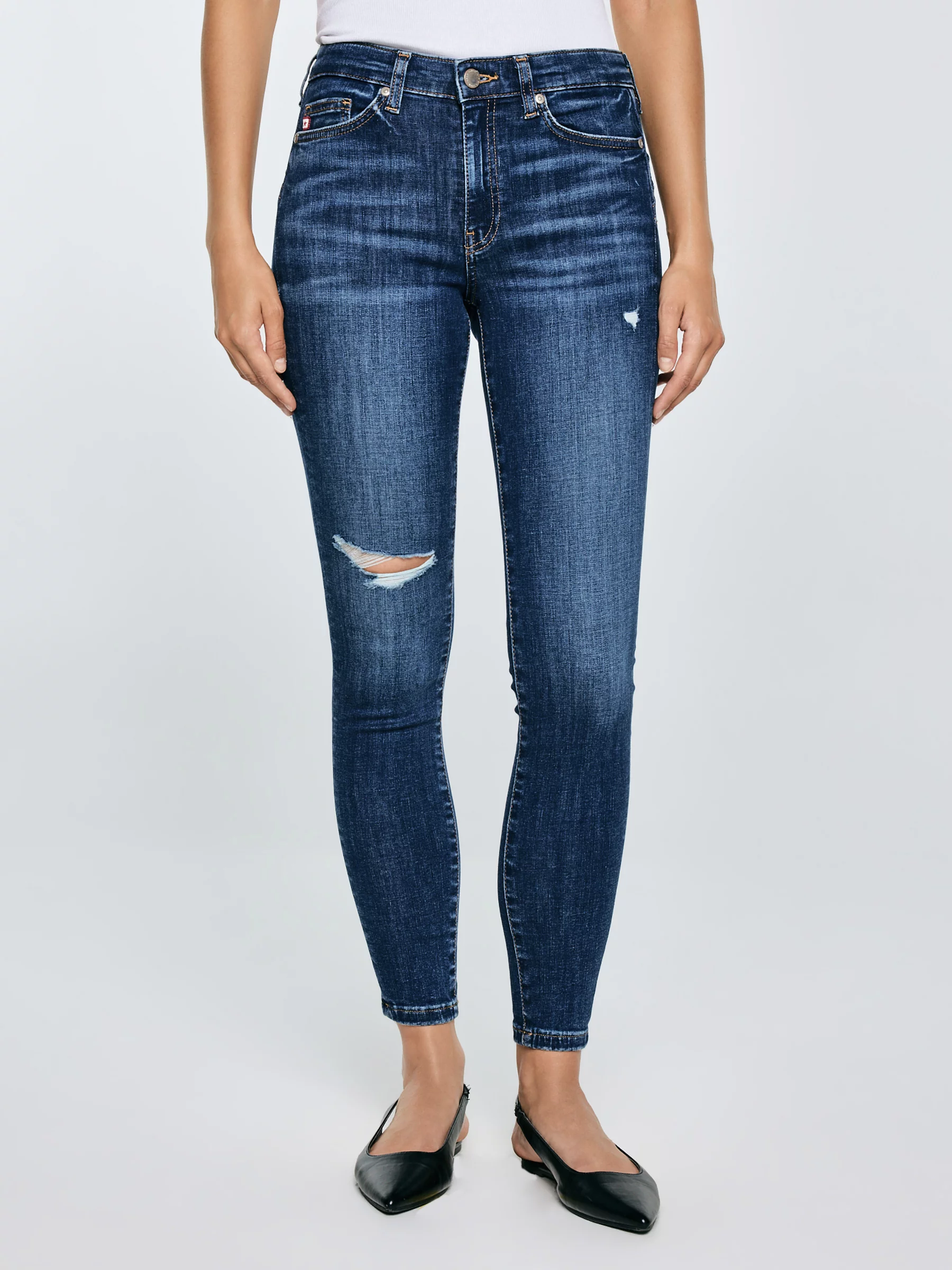 Jeansy damskie push up z wysokim stanem niebieskie Melinda High Waist 521-wyprzedaż