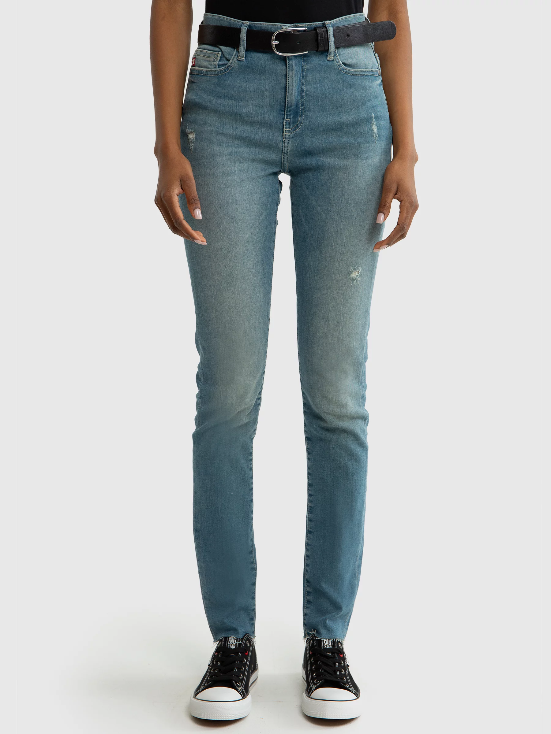 Jeansy damskie skinny niebieskie Adela 172-wyprzedaż