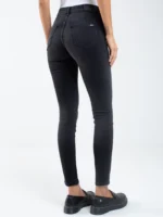 Jeansy damskie skinny z przetarciami czarne Adela 961-wyprzedaż