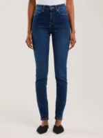 Jeansy damskie skinny z wysokim stanem niebieskie Clara 358-wyprzedaż