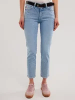 Jeansy damskie z krótką nogawką niebieskie Adela Cropped 205-wyprzedaż