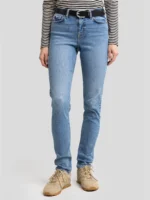 Jeansy damskie z wysokim stanem jasnoniebieskie Katrina High Waist 355-wyprzedaż