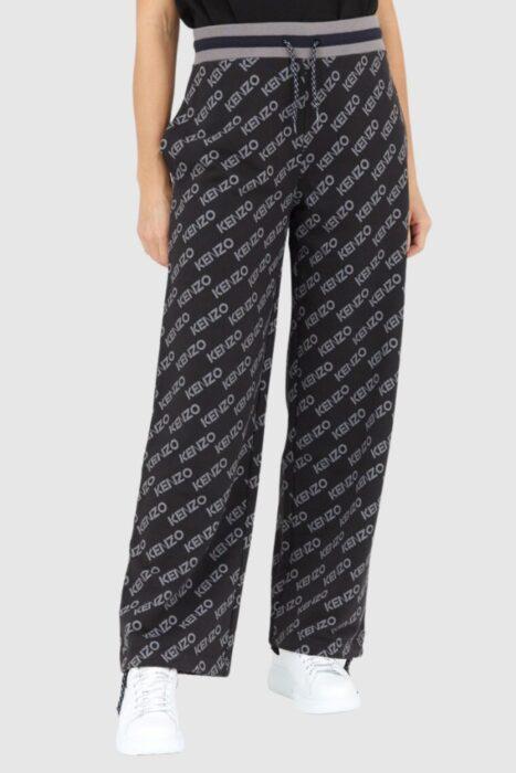 KENZO Czarne spodnie dresowe damskie w logo