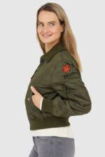 KENZO Zielona kurtka bomberka damska boke flower