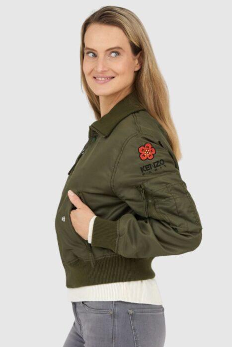 KENZO Zielona kurtka bomberka damska boke flower