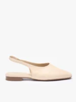 Kremowe czółenka bez pięty slingback-wyprzedaż