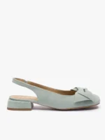 Morskie czółenka slingback bez pięty z kokardką-wyprzedaż