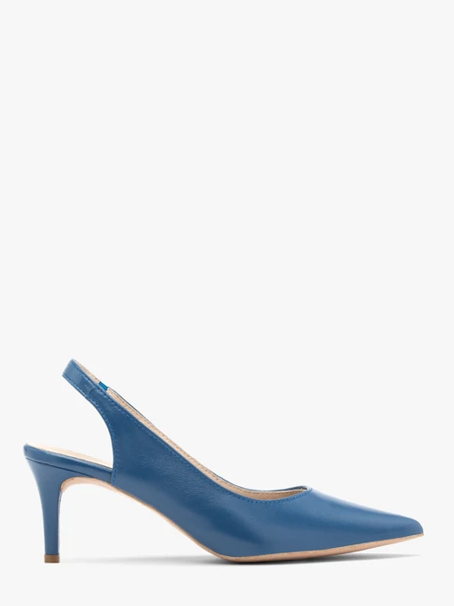 Niebieskie czółenka typu slingback-wyprzedaż